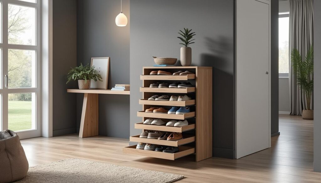 découvrez le meuble à chaussures nano, alliant design compact et rangement efficace pour optimiser votre espace avec style.