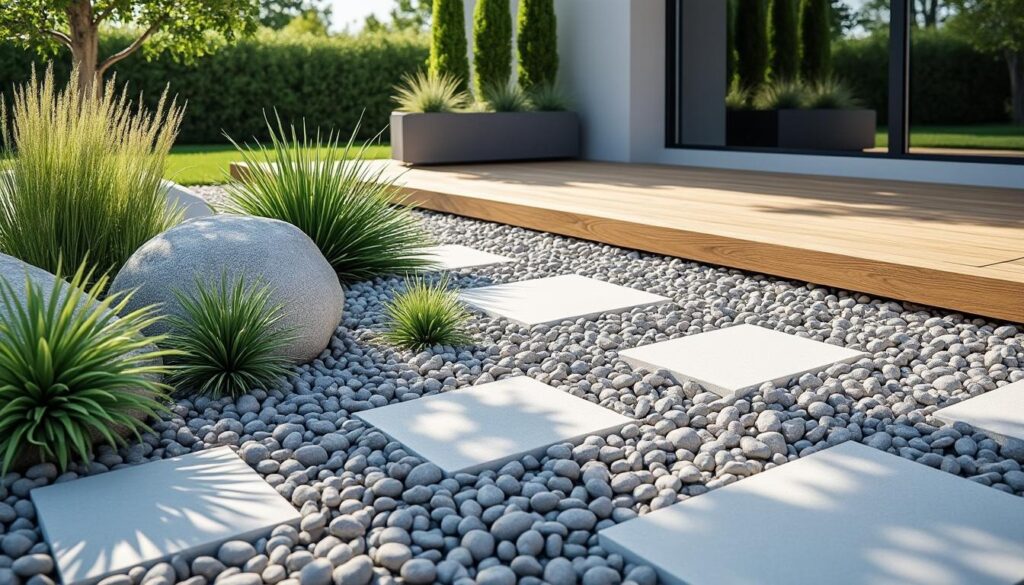 découvrez des idées modernes pour créer un parterre avec des cailloux sans entretien. conseils pratiques pour un jardin esthétique et facile à entretenir.